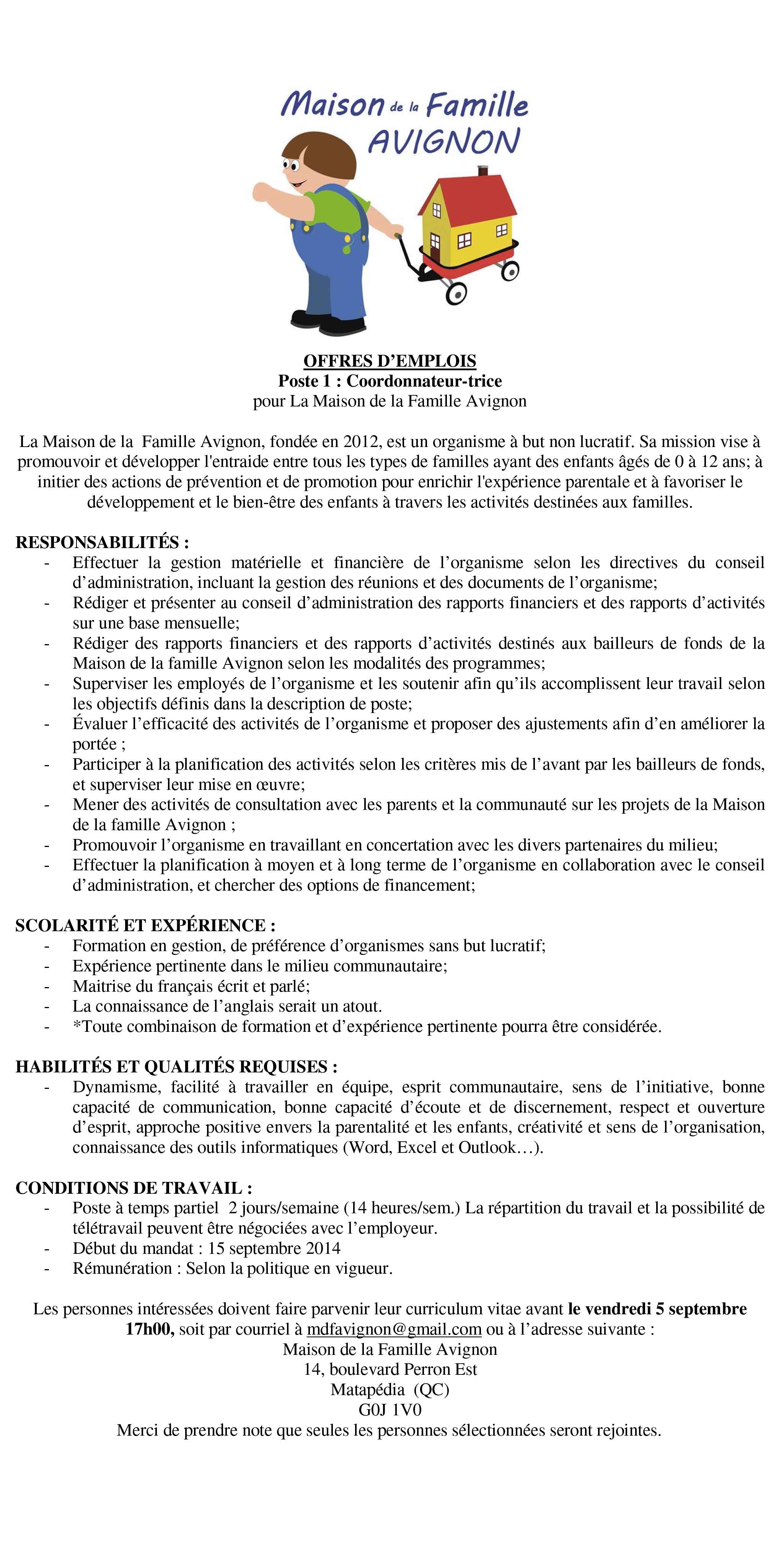 avignon offre d’emploi