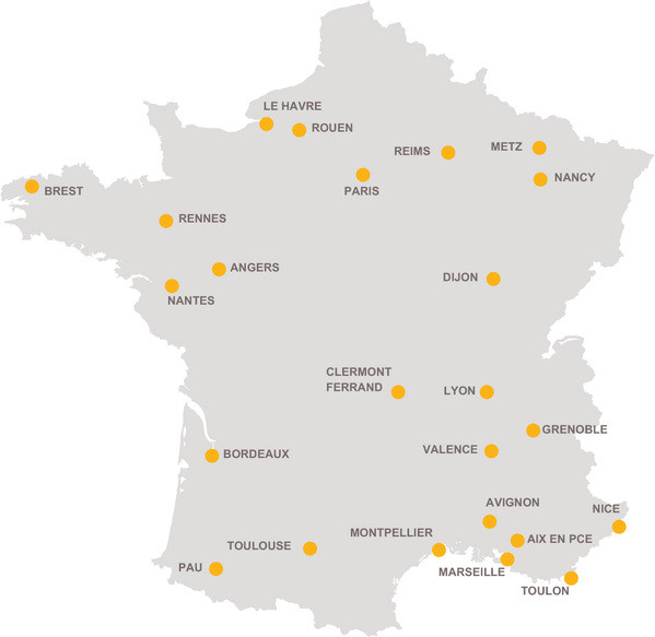 avignon sur la carte de france