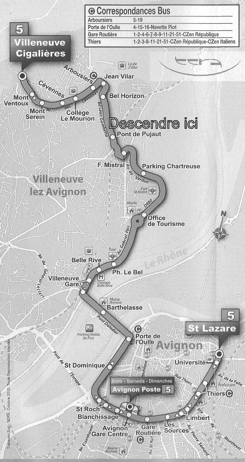 ligne 5 avignon villeneuve