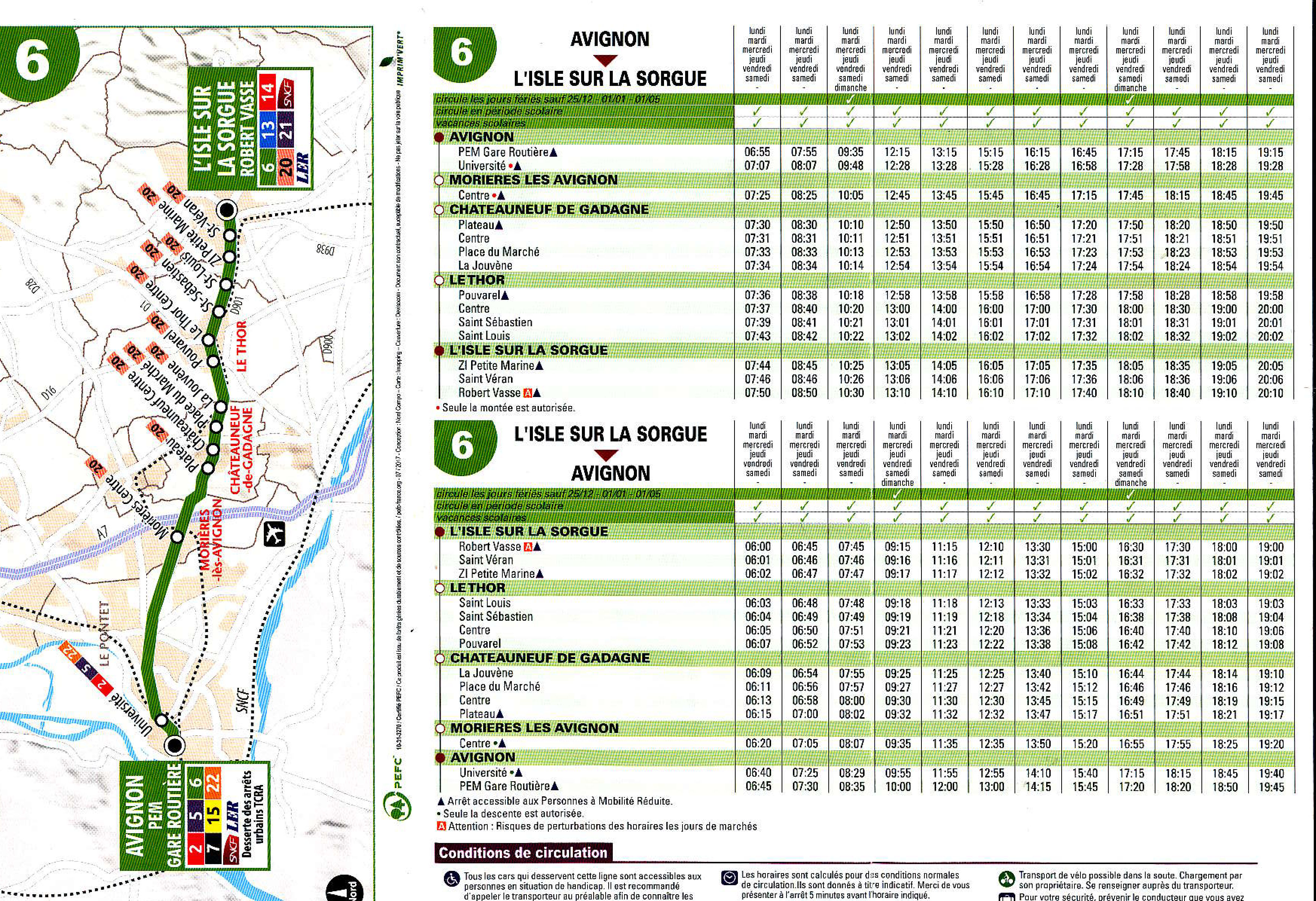 ligne 6 avignon l'isle sur la sorgue 2016