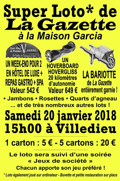 loto vaucluse 9 novembre 2014