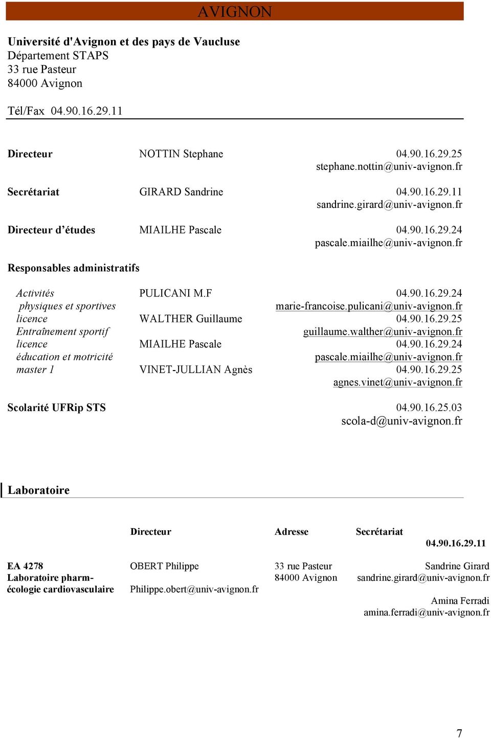 master 1 avignon