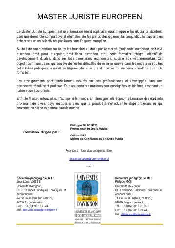 master 1 avignon