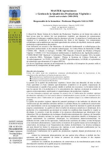 master 1 avignon