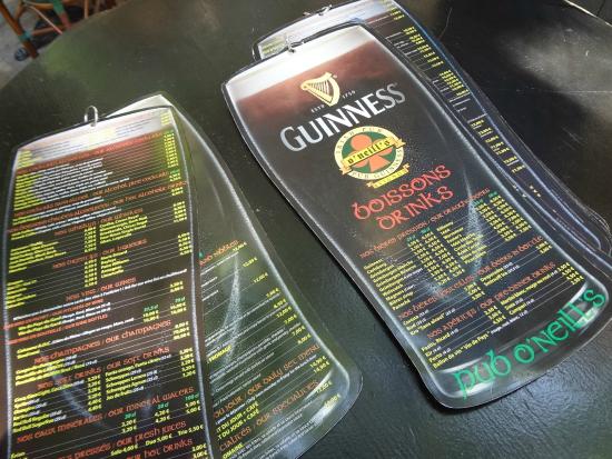 o'neills avignon carte