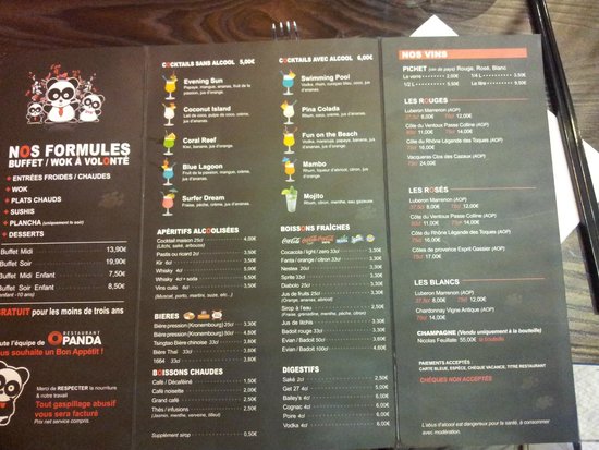 o panda avignon horaire