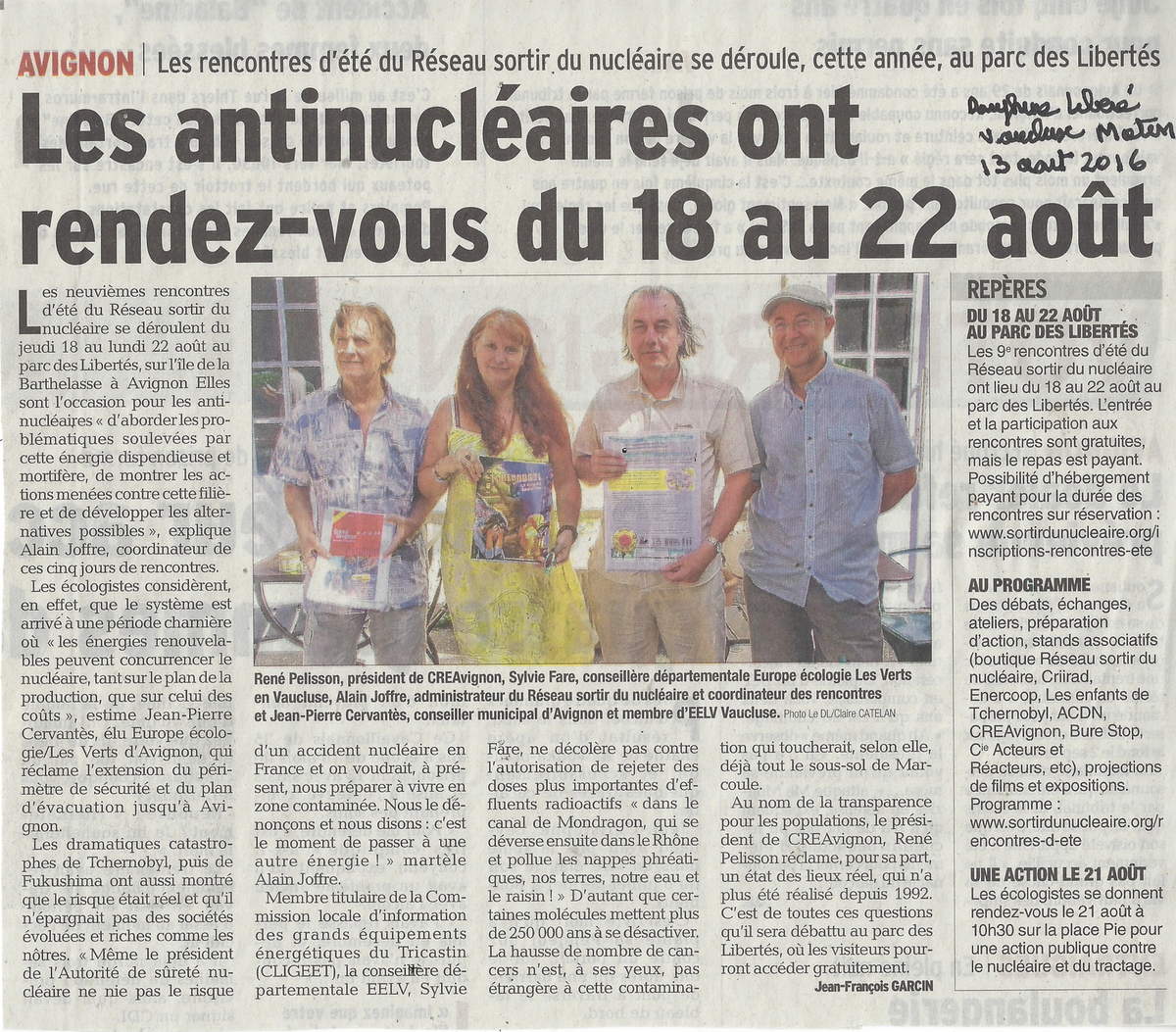 sortir vaucluse 9 aout