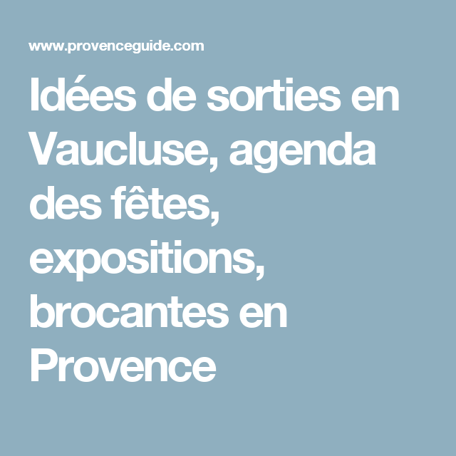 vaucluse agenda