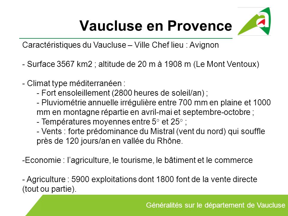 vaucluse economie