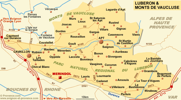 vaucluse luberon carte