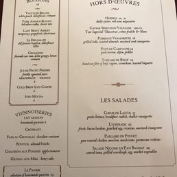 vaucluse nyc menu