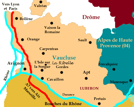 vaucluse sur carte de france